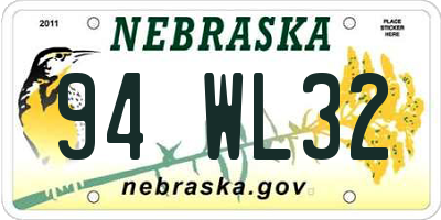 NE license plate 94WL32