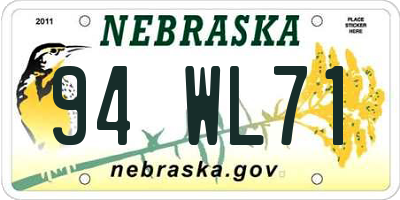 NE license plate 94WL71