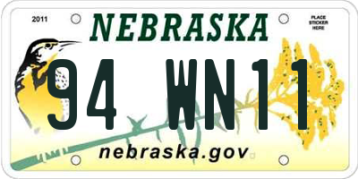 NE license plate 94WN11