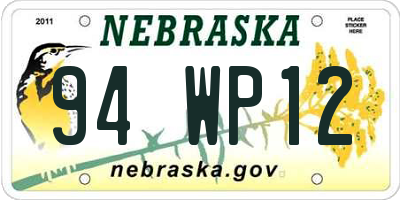 NE license plate 94WP12