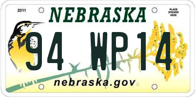 NE license plate 94WP14
