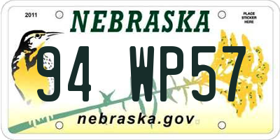 NE license plate 94WP57