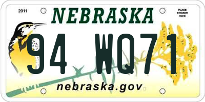 NE license plate 94WQ71