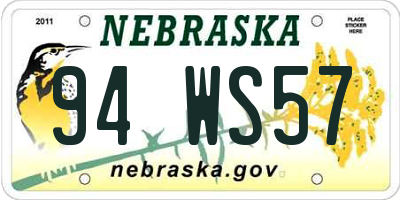 NE license plate 94WS57