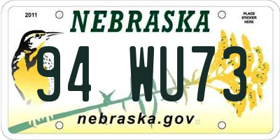 NE license plate 94WU73