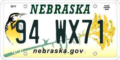 NE license plate 94WX71