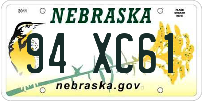 NE license plate 94XC61