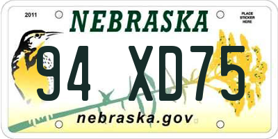 NE license plate 94XD75