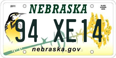 NE license plate 94XE14