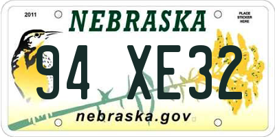 NE license plate 94XE32