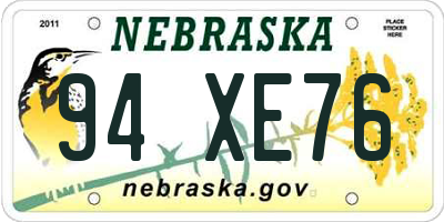 NE license plate 94XE76