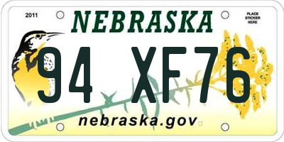 NE license plate 94XF76