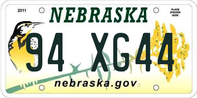 NE license plate 94XG44