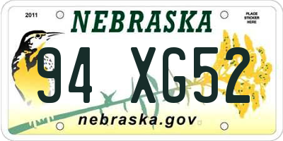 NE license plate 94XG52
