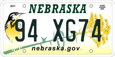 NE license plate 94XG74