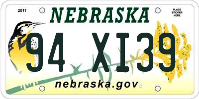 NE license plate 94XI39