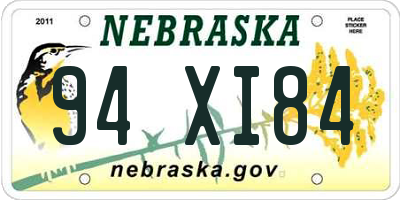 NE license plate 94XI84