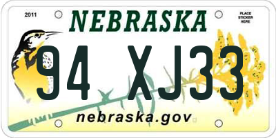 NE license plate 94XJ33