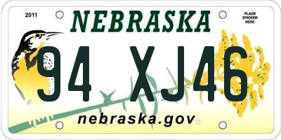 NE license plate 94XJ46