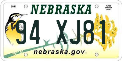 NE license plate 94XJ81