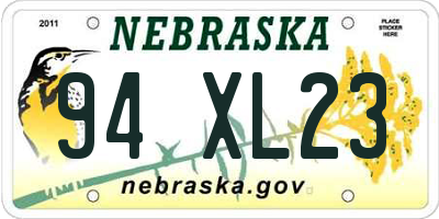 NE license plate 94XL23