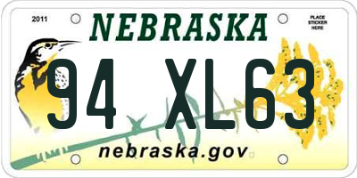 NE license plate 94XL63
