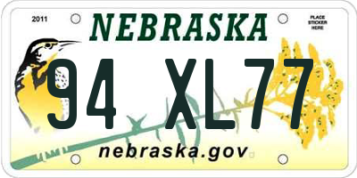 NE license plate 94XL77