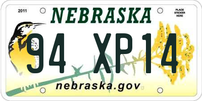 NE license plate 94XP14