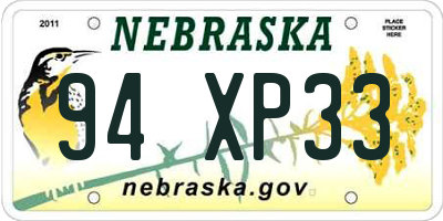 NE license plate 94XP33