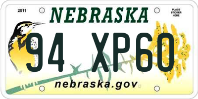 NE license plate 94XP60