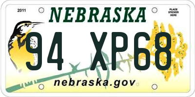 NE license plate 94XP68