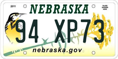 NE license plate 94XP73