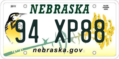 NE license plate 94XP88