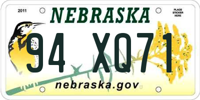 NE license plate 94XQ71