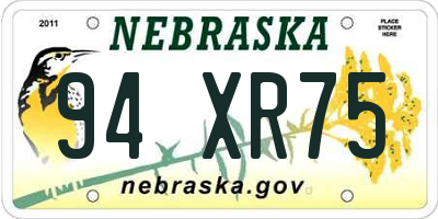 NE license plate 94XR75