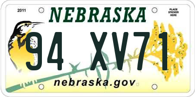 NE license plate 94XV71