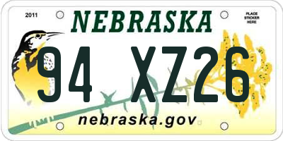 NE license plate 94XZ26