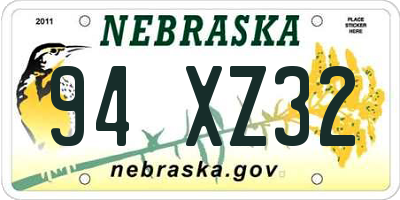 NE license plate 94XZ32