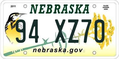 NE license plate 94XZ70