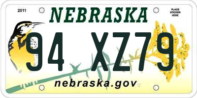 NE license plate 94XZ79