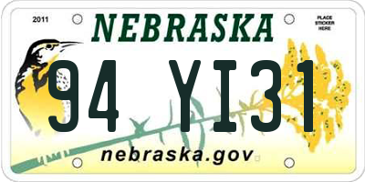 NE license plate 94YI31