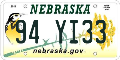 NE license plate 94YI33