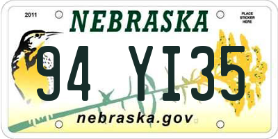 NE license plate 94YI35
