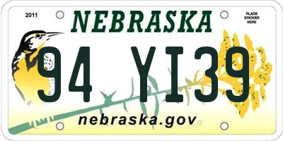 NE license plate 94YI39