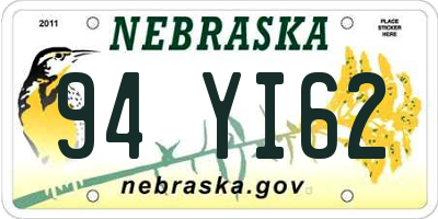 NE license plate 94YI62