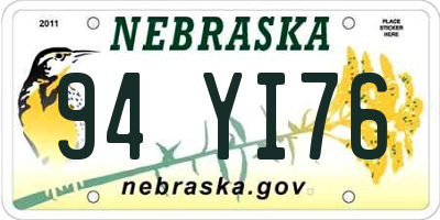 NE license plate 94YI76