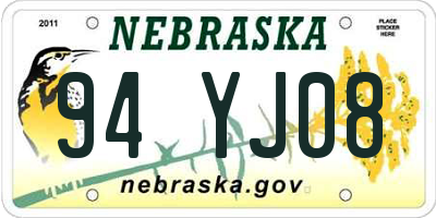 NE license plate 94YJ08