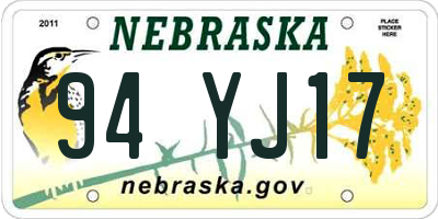 NE license plate 94YJ17