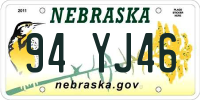 NE license plate 94YJ46