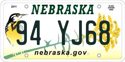 NE license plate 94YJ68